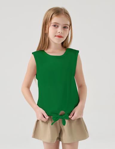 Image of Girls Crop Tops Summer Tie Knot T Shirt Short Sleeve Shirts Tee Tank Top Size 5-14 Years