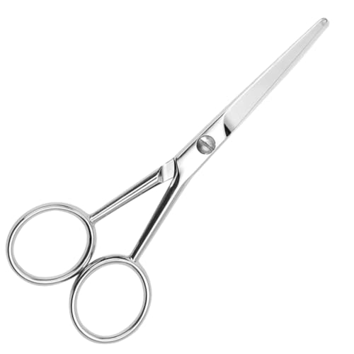 Ipetboom Stainless Steel Slip Beard Trimming Scissors for Men Precision Mustache Scissors with Toothed Design for Accurate Cutting Durable Grooming Tool Stylish Finish