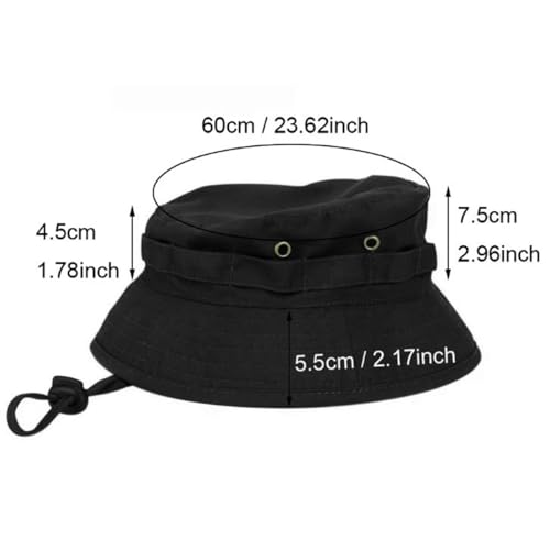 RALSPEC Black Bucket Hat Bush Jungle Short Brim British Army Military Sun Cap Cadet Airsoft Boonie - Image 5