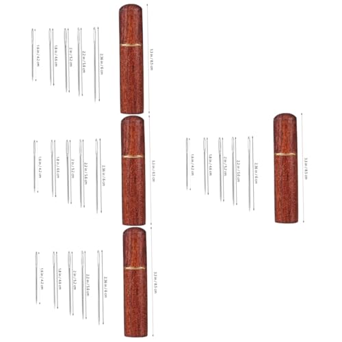 HOMSFOU 3 Sets Steel Sewing Needles Set Embroidery Needles for Hand Sewing Organizer Storage Case Threader