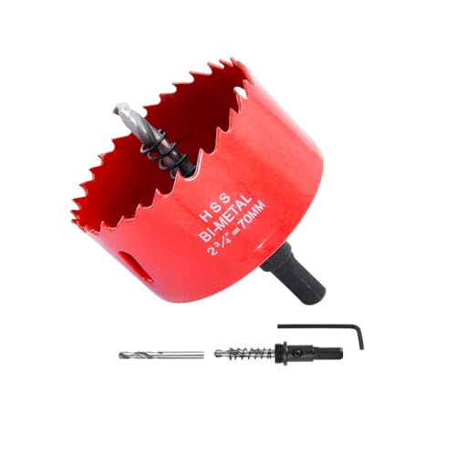 2-3/4 / 70mm HSS Bi-Metal Hole Cutter with Pilot Drill Bit Hole Saw for Wood Plastic Drywall Metal Sheet