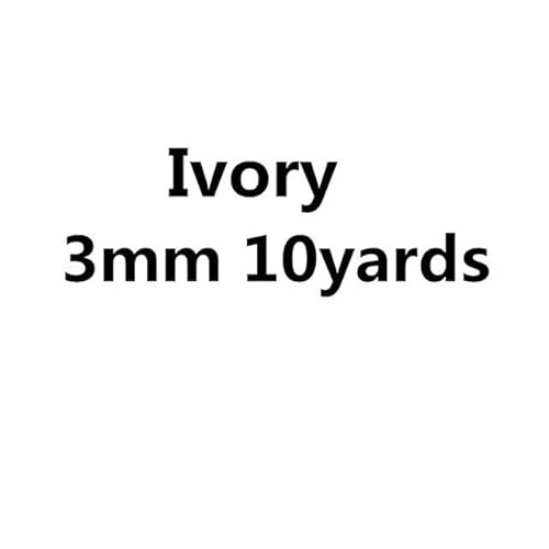 KEYNCO 2 mm 2,5 mm 3 mm 10 Metros Cuerda de algodón Cuerda Trenzada Hilo de Alta tenacidad DIY Artesanía Tela Textil Cuerda Decoración del hogar - 3 mm Marfil