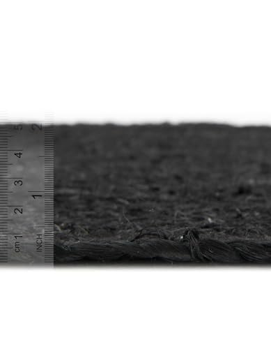 Alfombra de yute negro resistente al desgaste para pasillos largos y transitados 6