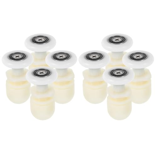 Rodamientos para puerta de ducha Baluue con ruedas de nylon y hierro para mampara baño de 8 piezas 2