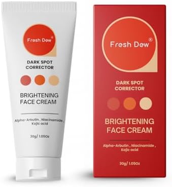 Fresh Dew Dark Spot Corrector Brightening Face Cream With Alpha Arbutin & Niacinamide | Helps Reducing Dark Spots, Sun Spots, Acne Marks | For Men and Women| 30gm
