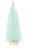 Spring Easter DIY Crafts Holiday Party Wreath Decor Pastel Blue Glitter Bottle Brush Tree 8" in height