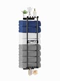 HapiRm Handtuchaufbewahrung Bad Handtuchregal Badezimmer - Handtuch Organizer mit oberem Regal und 6 Haken, Edelstahl Handtuch Aufbewahrung Bad f&uuml;r kleine Badezimmeraufbewahrung & Organisation