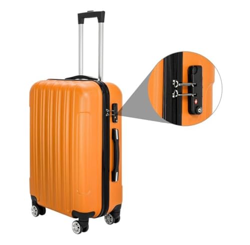 3-in-1 Suitcase Set, Large Capacity Luggage - Orange Rolling Travel Case with Spinner Wheels, TSA Approved, Expandable for Trips & Storage4