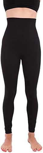 Homma Activewear Thick High Waist Tummy Compression Slimming Body Leggings Pant (X-Large, Black)