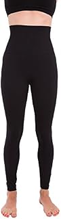 Homma Activewear Thick High Waist Tummy Compression Slimming Body Leggings Pant (Large, Black)