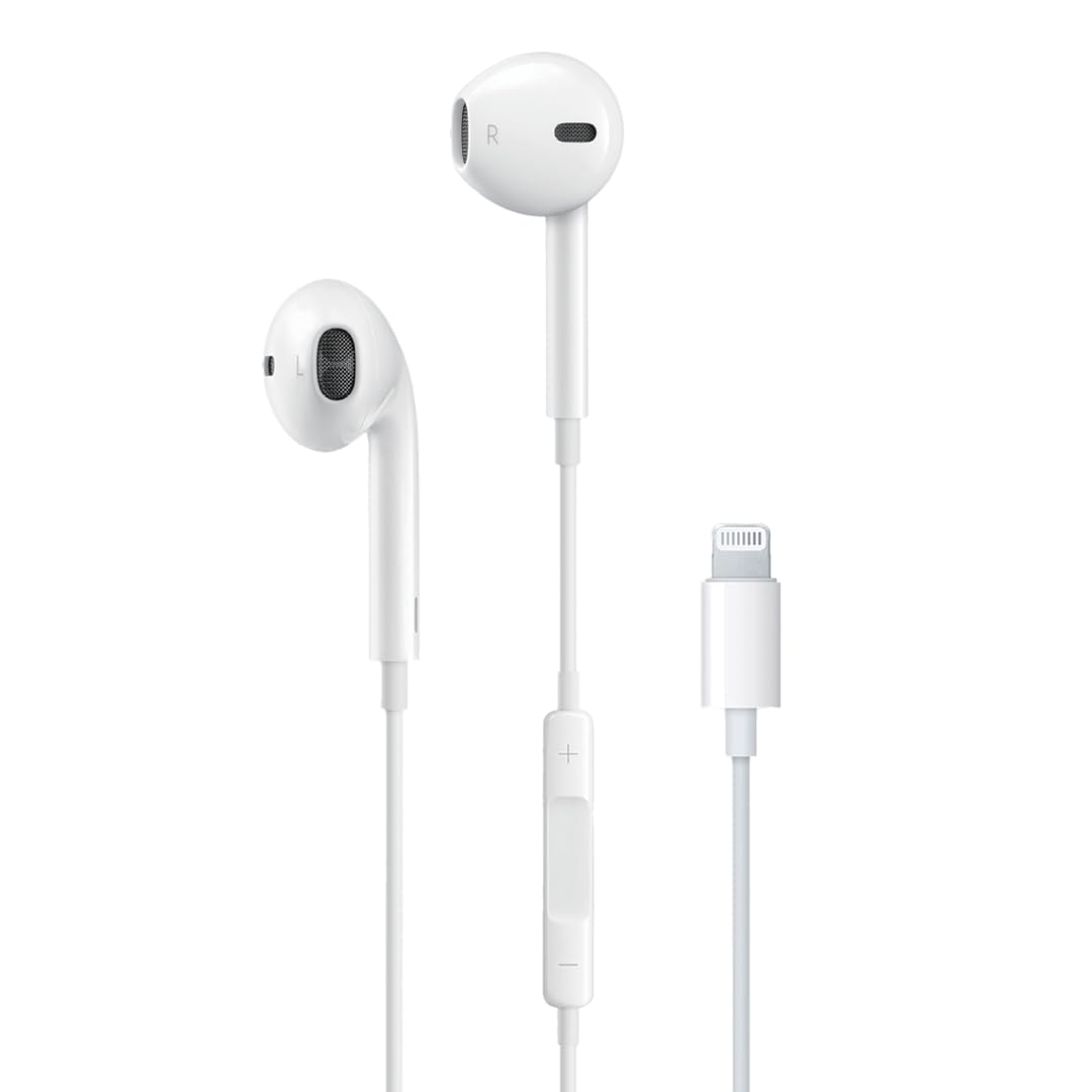 GOLDEN PLUS Earbuds/IPhones Headphones Wired with Lightning Connector (Built-in Microphone & Volume Control) IPhones Earphones Compatible 14/13/12/SE/11/XR/XS/X/8/7-All iOS White