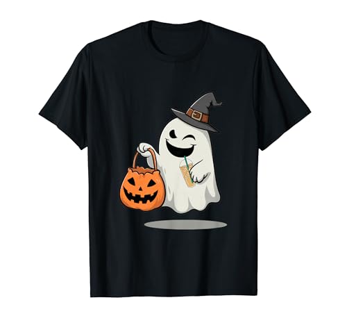 Funny Halloween Ghost - Iced Coffee Lover Design Camiseta