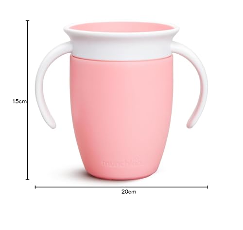 Image of Munchkin Miracle Drip Cup 360 with Handles and Lid 200 ml - Pink