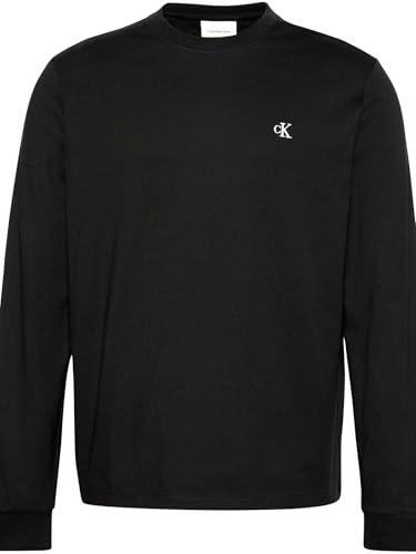Calvin Klein LS Easy Monogram Tee LV04RD247G Tees, Noir (Noir), L, Noir (Noir), L