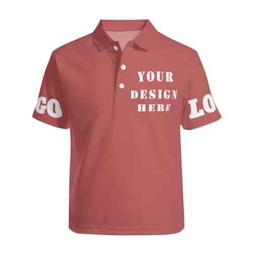 Custom Polo Shirts for Men Your Text Logo Name Here Personalized Shirts for Men Custom T Shirts Short Sleeve for Sports Tennis Basic Top XXL
