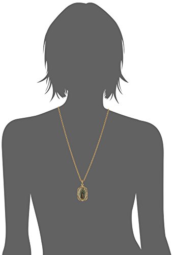 Symbols of Faith "Inspirations 14k Gold-Dipped Enamel Lady of Guadalupe Medallion Pendant Necklace2