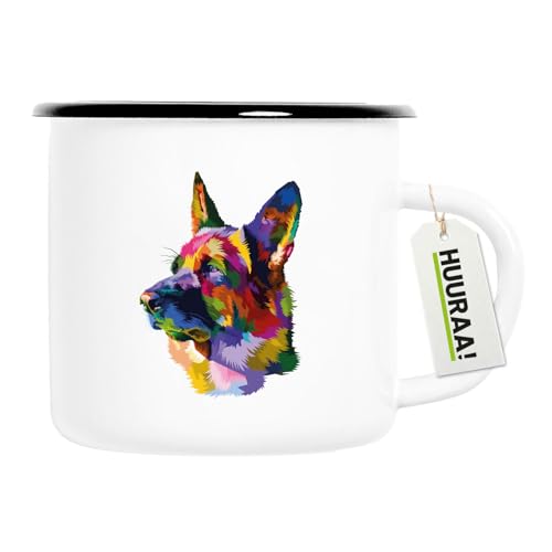 huuraa tazza smaltata Pastor alemán Tazza da caffè regalo Vintage 300ml Pastor alemán Presente