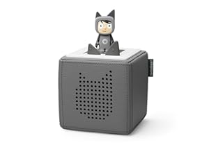 tonies Toniebox Starter Set inkl. 1 Kreativ Figur – Audioplayer für Hörbücher und Lieder für Kinder, einfach zu bedienende kabellose Musikbox BZW. Lautsprecher, 7 Std. Akku, Anthrazit