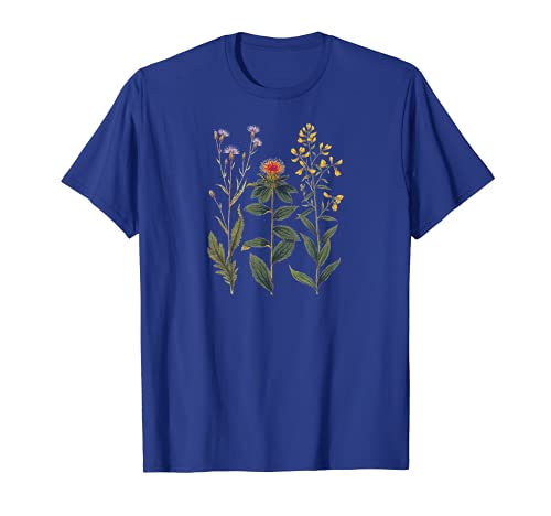 Wildflowers Thistle Botanical Print T-Shirt