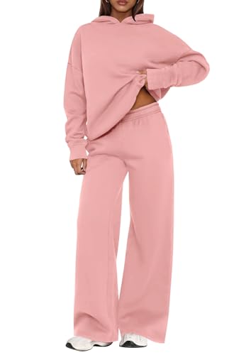 Image of PRETTYGARDEN Womens Sweatsuits 2 Piece Set 2026 Casual Winter Long Sleeve Hoodie Loose Wide Leg Sweatpants Fall Tracksuit