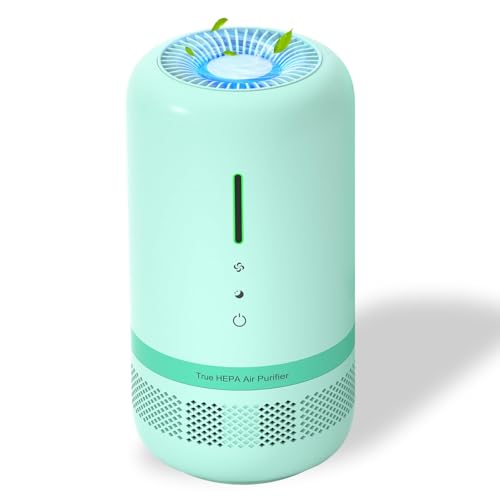 VENDFO Air Purifiers for Home,H13 HEPA Small Air Purifier for Room up to 960ft²,Air Purifiers for Home Pets,Odor,Dust,Quiet Air Cleaner for Office,Living Room,Bedroom,Kitchen,Green 1 Pack