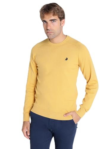 Lois Jeans Jersey Hombre Básico Cuello Caja, 80% Algodon 20% Nylon, Cómodo y Elegante, Fabricado en España, Ropa Hombre (XL, Mostaza)