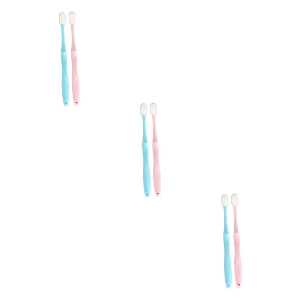 6 piezas Nano ultrafino suave cepillo de nano cepillo de satisfacción de portátil de ultra cuidado de las encías de mango