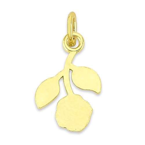 Golden Fire IOF038 Solid Gold Hanging Rose Microcharm In 10K Or 14K, Dainty Cute Flower Charm Symbol With Clasp  thumb #2