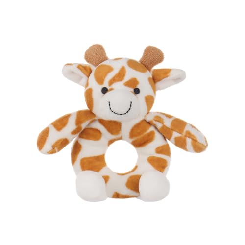 Image of Apricot Lamb Baby Lovey Giraffe Soft Rattle Toy, Plush Stuffed Animal for Newborn Soft Over 0 Months (Yellow Giraffe, 6 Inches)