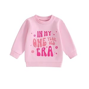 FYBITBO First Birthday Baby Girl Outfit in My One Year Old Era Sweatshirt Fall Long Sleeve Shirt 1st Birthday Girl Clothes