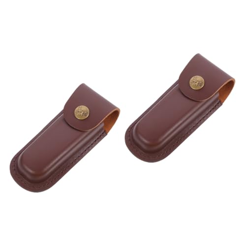 PRETYZOOM 2pcs Leather Knife Case Knife Guards Reusable Cutter Cover Cutter Protective Sleeve