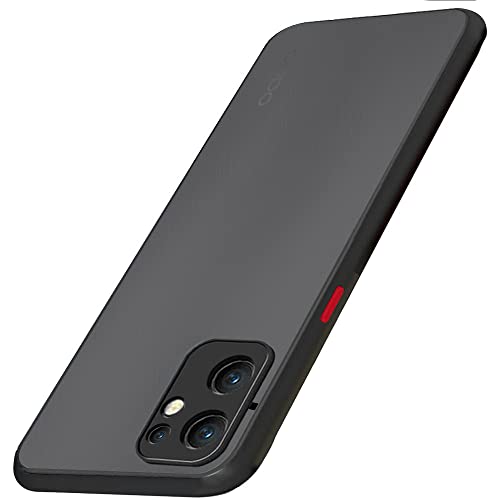 Image of TheGiftKart Translucent Hybrid Oppo Reno 7 5G Back Case Cover | Smoked Matte Back | 360 Degree Protection | Protective Hard Back Case Cover for Oppo Reno7 5G (Black Bumper)