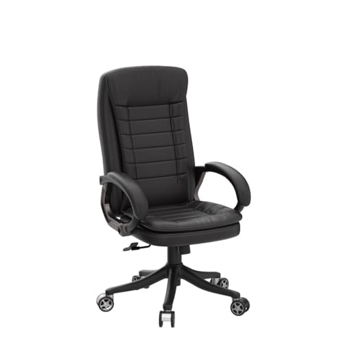 Image of FUGO FG112 Ergonomic Office Chair,Adjustable Height,Cushioned Back&Seat,Tilting Mechanism,Heavy Duty Metal Base,Dual Nylon Casters,Comfortable Desk Chair for Work,Home Office,3-Year Warranty.(Brown)