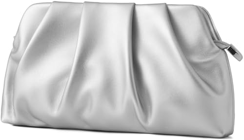 Image of Women's Clutch Purse,Evening Bag for Women Ruched Clutch Purse Detachable Metal Chain Crossbody Bag