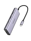 Hub USB C 9 en 1: el concentrador de monitor Ugreen para portátil combina perfectamente la función del hub USB C y la estación de acoplamiento de doble monitor, en comparación con la estación de acoplamiento voluminosa tradicional. Estación de acoplamiento 9 en 1 para laptop que satisface tus múltiples necesidades de expansión: dos salidas de video HDMI 4K, un puerto de carga PD de 60 W, dos puertos USB 3.0 tipo C, un puerto USB 2.0, un puerto Ethernet y ranuras para lector de tarjetas SD/TF.