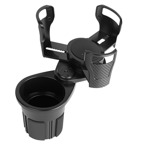 Universal Car Cup Holder Expander 2 in 1 - Adjustable Dual Drink Holder Adapter for Large Bottles, Snacks & Mugs, Fits SUV Sedan Truck (Black)