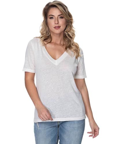 Blusa Gola V De Linho e Viscose (G)