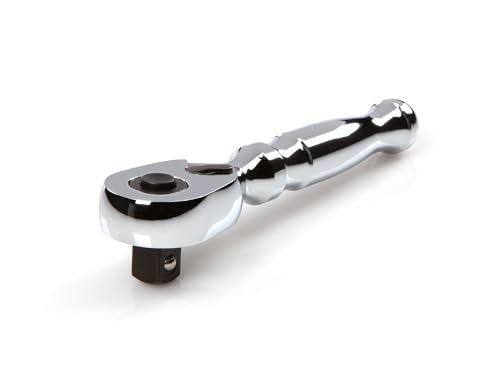 TEKTON 3/8-Inch Drive x 4-1/2-Inch Quick-Release Ratchet, Silver, 3/8 Inch Drive x 4-1/2 Inch