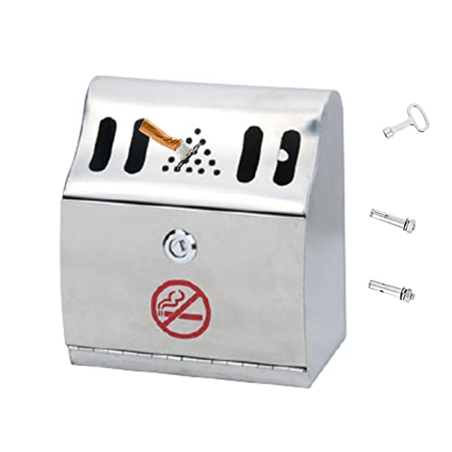 Premium Wall-Mounted Stainless Steel Outdoor Trash Can - Commercial Waste Bin for Patios, Restaurants, Bars, Durable Receptacle for Efficient Waste Management