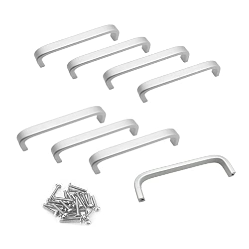 JZK 8 x Silver Aluminum Kitchen Cupboard Door Handle 128mm Hole spacing, T bar Handle for Wardrobe Door Kitchen Drawer Door Handles