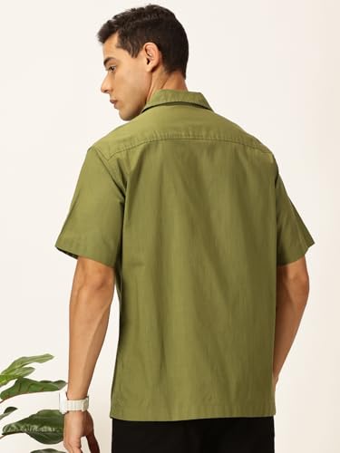 Image of Thomas Scott Men's | Solid | Half Sleeve | Regular Fit | 100% Cotton | Double Pocket | Spread Collar | Casual Shirt