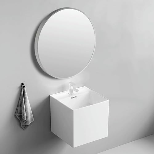 Lavandino da bagno ad angolo con montaggio a parete, lavabo da bagno ad angolo, guardaroba ad angolo B, lavaggio in ceramica B con specchio, per cucina ristorante lavanderia (nero)