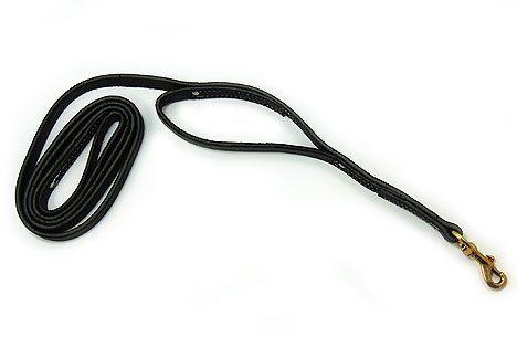 Leerburg 2 Handled Amish Leather Leash, 6' Long 3/4" Wide, Black