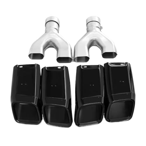 Tuyau d'échappement de voiture double sortie carrée noire pour Range Rover SVO 13-17