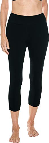 Coolibar Upf 50+ Women's Swell Wave Swim Capris - Sun Protective (Medium- Black) #TOP14