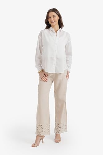 Clue Dropped-Shoulder Relaxed Shirt L- Off White
