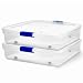 Homz Plastic Underbed Storage, Stackable Storage Bins with Blue Latching Handles, 56 Quart, Clear, 2-Pack