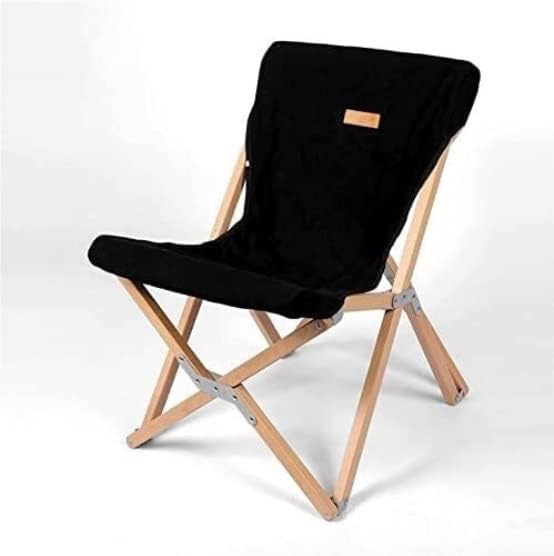 Portable Folding Chair Outdoor Camping Wooden Chair Portable Folding Chairs Wood Travel Hiking BBQ Picnic Chair Garden Foldable Chair Adjustable Folding Chair(Wooden Chair Black)