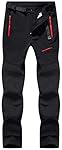 BenBoy Pantalones de Nieve Montaña Hombre Impermea...: Los pantalones Softshell consisten en 92% poliéster y 8% spandex, impermeables, a prueba de viento, cálidos y resistentes a la abrasión. Cintura elástica parcial con cierre de hebilla, incluye cinturón, te queda perfectamente; Tejido suave con forro ...