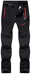 BenBoy Pantalones de Nieve Montaña Hombre Impermea...: Los pantalones Softshell consisten en 92% poliéster y 8% spandex, impermeables, a prueba de viento, cálidos y resistentes a la abrasión. Cintura elástica parcial con cierre de hebilla, incluye cinturón, te queda perfectamente; Tejido suave con forro ...